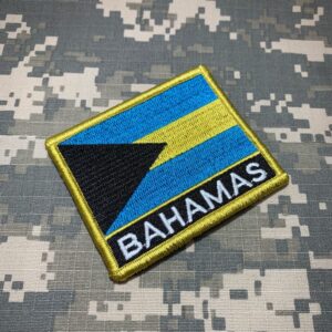 BP0208NV01 Bandeira Bahamas Patch Bordado Fecho Contato