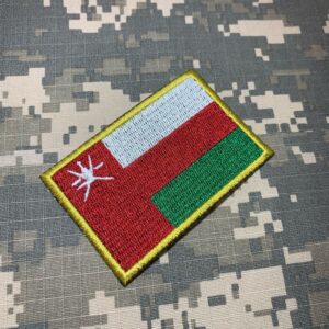 BP0219T01 Bandeira Omã Patch Bordado Termo Adesivo