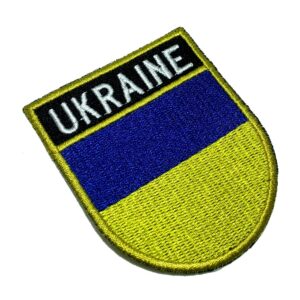 BP0408ET01 Bandeira Ucrânia Patch Bordado Termo Adesivo