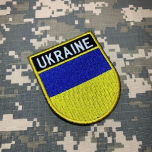 BP0408ET01 Bandeira Ucrânia Patch Bordado Termo Adesivo