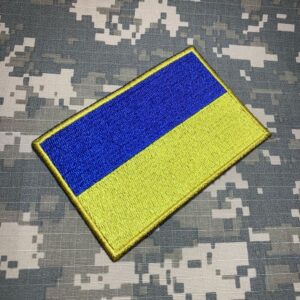 BP0408T21 Bandeira Ucrânia Patch Bordado Termo Adesivo