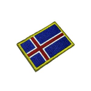 BP0409T11 Bandeira Islândia Patch Bordado Termo Adesivo