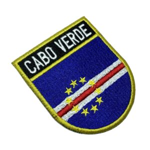BPCVET01 Bandeira Cabo Verde Patch Bordado Termo Adesivo