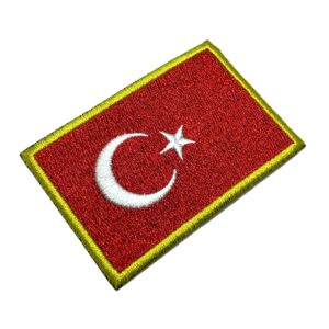 BPTRT001 Bandeira Turquia Patch Bordado Termo Adesivo