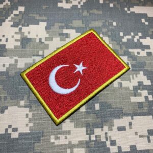 BPTRT001 Bandeira Turquia Patch Bordado Termo Adesivo