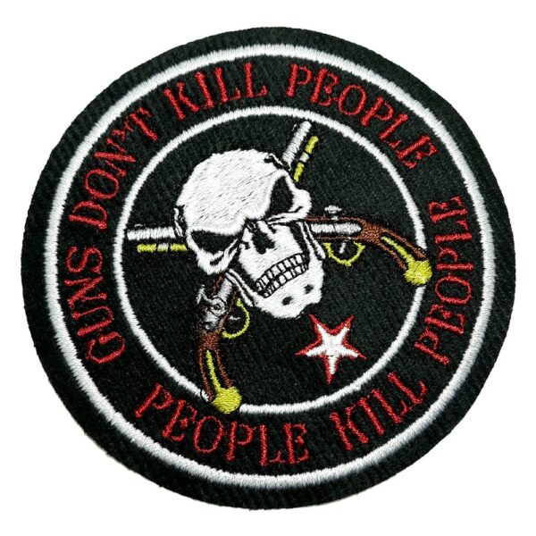 M0102T01 Caveira Pró Armas Patch Bordado Termo Adesivo