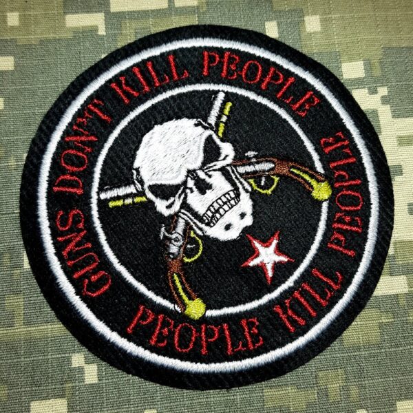 M0102T01 Caveira Pró Armas Patch Bordado Termo Adesivo - Imagem 2