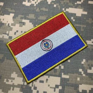 BP0047T21 Bandeira Paraguai Patch Bordada Termo Adesivo