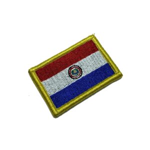 BP0047V11 Bandeira Paraguai Patch Bordado Fecho Contato