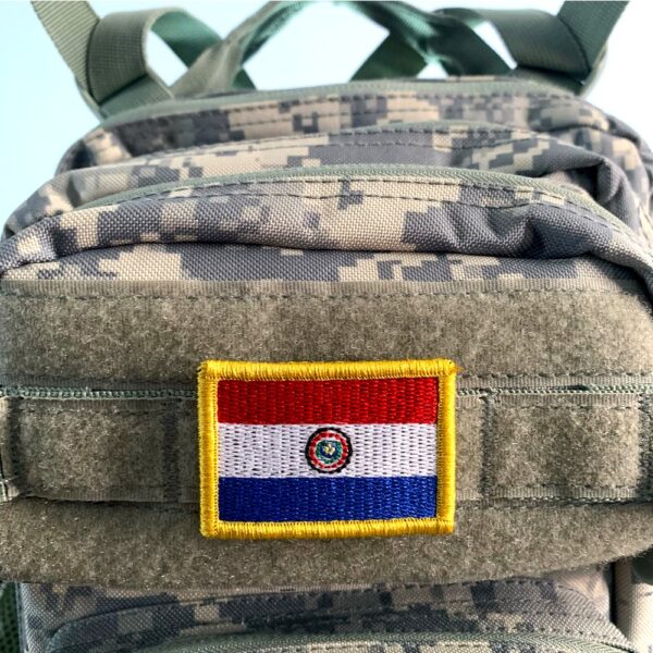 BP0047V11 Bandeira Paraguai Patch Bordado Fecho Contato - Imagem 3