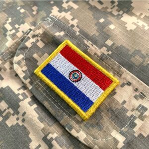 BP0047V11 Bandeira Paraguai Patch Bordado Fecho Contato