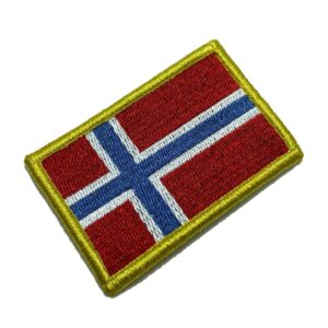 BP0054V01 Bandeira Noruega Patch Bordada Fecho Contato