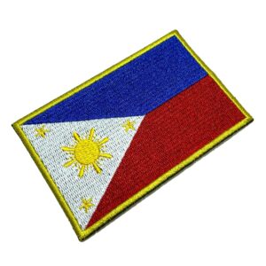 BP0218T21 Bandeira Filipinas Patch Bordada Termo Adesivo