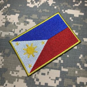 BP0218T21 Bandeira Filipinas Patch Bordada Termo Adesivo