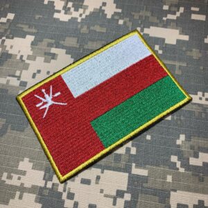 BP0219T21 Bandeira Omã Patch Bordada Termo Adesivo