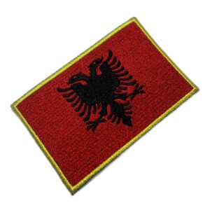 BP0221T21 Bandeira Albânia Patch Bordado Termo Adesivo