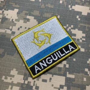 BP0223NT01 Bandeira Anguila Patch Bordado Termo Adesivo