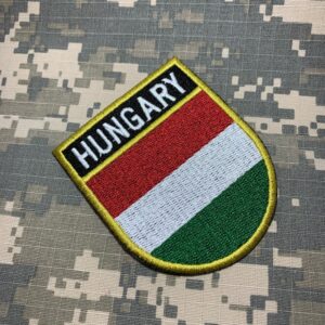 BP0406ET01 Hungria Bandeira Bordada Patch Termo Adesivo