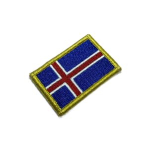 BP0409V11 Bandeira Islândia Patch Bordado Fecho Contato