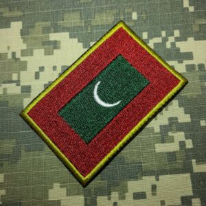 BPMVT001 Maldivas Bandeira Bordada Patch Termo Adesivo