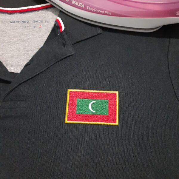 BPMVT001 Maldivas Bandeira Bordada Patch Termo Adesivo - Imagem 3