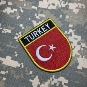 BPTRET001 Bandeira Turquia Patch Bordado Termo Adesivo