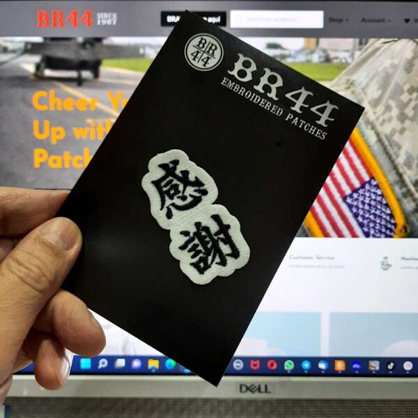 AM043T41 Gratidão Kanji Japonês Patch Bordado Termo Adesivo - Imagem 3