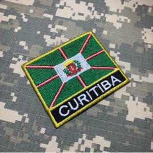 BC0001NT01 Bandeira Curitiba Brasil Bordado Termo Adesivo