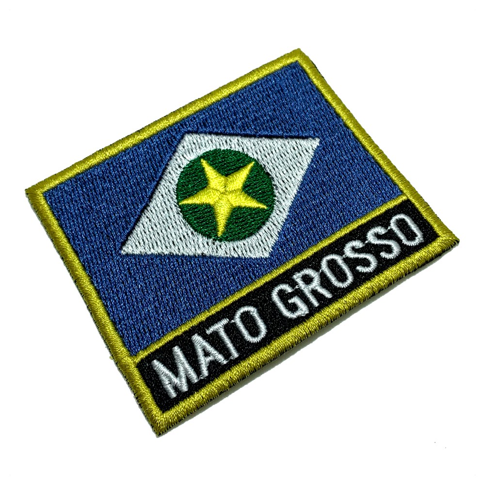 BE0193NT01 Bandeira Mato Grosso Brasil Bordado Termo Adesivo - BR44