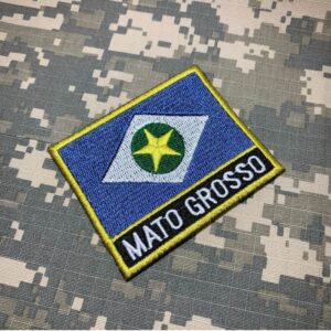 BE0193NT01 Bandeira Mato Grosso Brasil Bordado Termo Adesivo