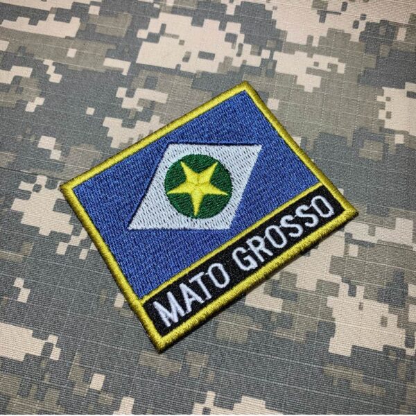 BE0193NT01 Bandeira Mato Grosso Brasil Bordado Termo Adesivo - Imagem 2