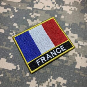 BP0031NT01 Bandeira França Patch Bordado Termo Adesivo