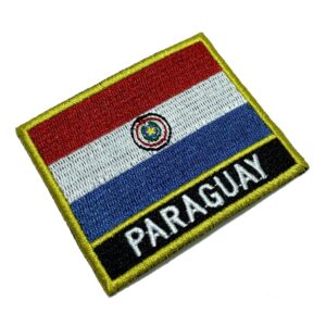 BP0047NT01 Bandeira Paraguai Patch Bordado Termo Adesivo