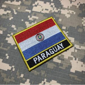 BP0047NT01 Bandeira Paraguai Patch Bordado Termo Adesivo