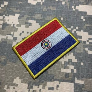 BP0047T01 Bandeira Paraguai Patch Bordado Termo Adesivo