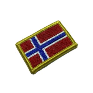 BP0054V11 Bandeira Noruega Patch Bordado Fecho Contato