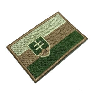 BP0197T03 Bandeira Eslováquia Patch Bordado Termo Adesivo