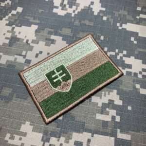 BP0197T03 Bandeira Eslováquia Patch Bordado Termo Adesivo