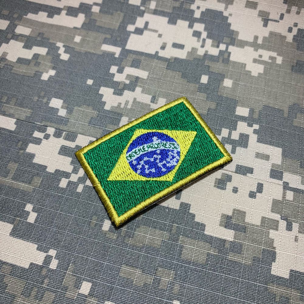 Patch Bordado Bandeira Brasil Coyote, Almox Militar