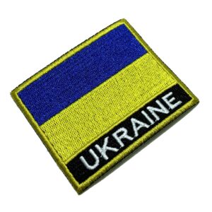 BP0408NT01 Bandeira Ucrânia Patch Bordado Termo Adesivo
