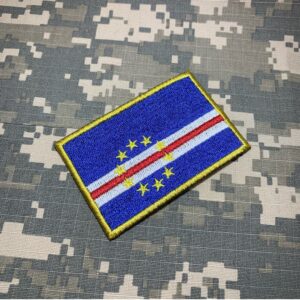 BPCVT001 Bandeira Cabo Verde Patch Bordado Termo Adesivo