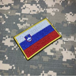 BPSLT001 Bandeira Eslovênia Patch Bordado Termo Adesivo