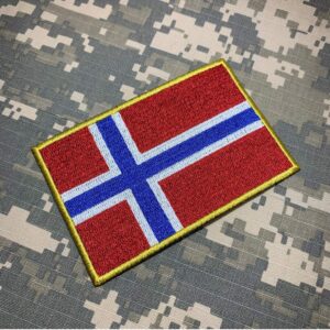 BP0054T21 Bandeira Noruega Patch Bordado Termo Adesivo