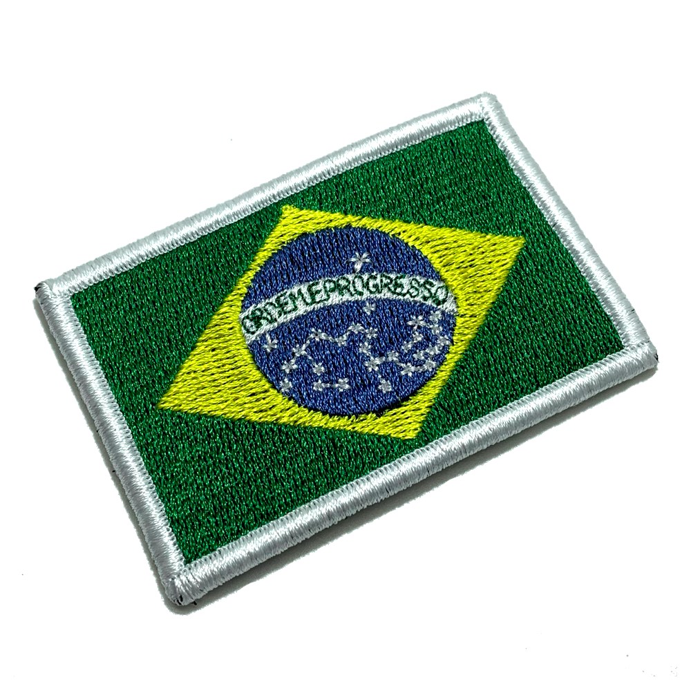 BP0403V06 Bandeira Brasil Patch Bordado Fecho de Contato