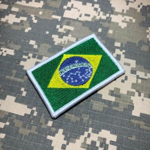 BP0403V06 Bandeira Brasil Patch Bordado Fecho de Contato