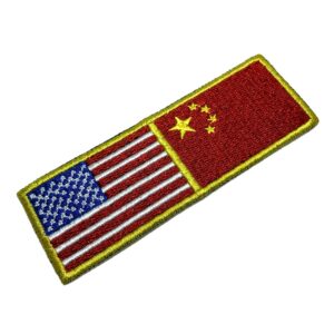 BPUSCNT001 Bandeira EUA China Patch Bordado Termo Adesivo