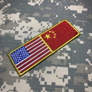 BPUSCNT001 Bandeira EUA China Patch Bordado Termo Adesivo
