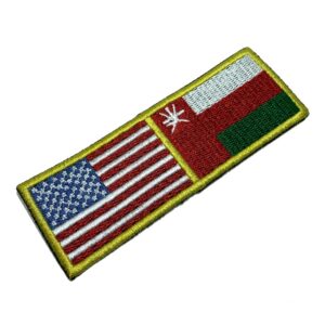 BPUSOMT001 Bandeira EUA Omã Patch Bordado Termo Adesivo