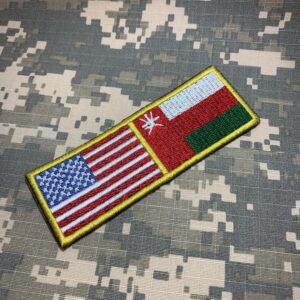 BPUSOMT001 Bandeira EUA Omã Patch Bordado Termo Adesivo