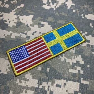 BPUSSET001 Bandeira EUA Suécia Bordado Termo Adesivo